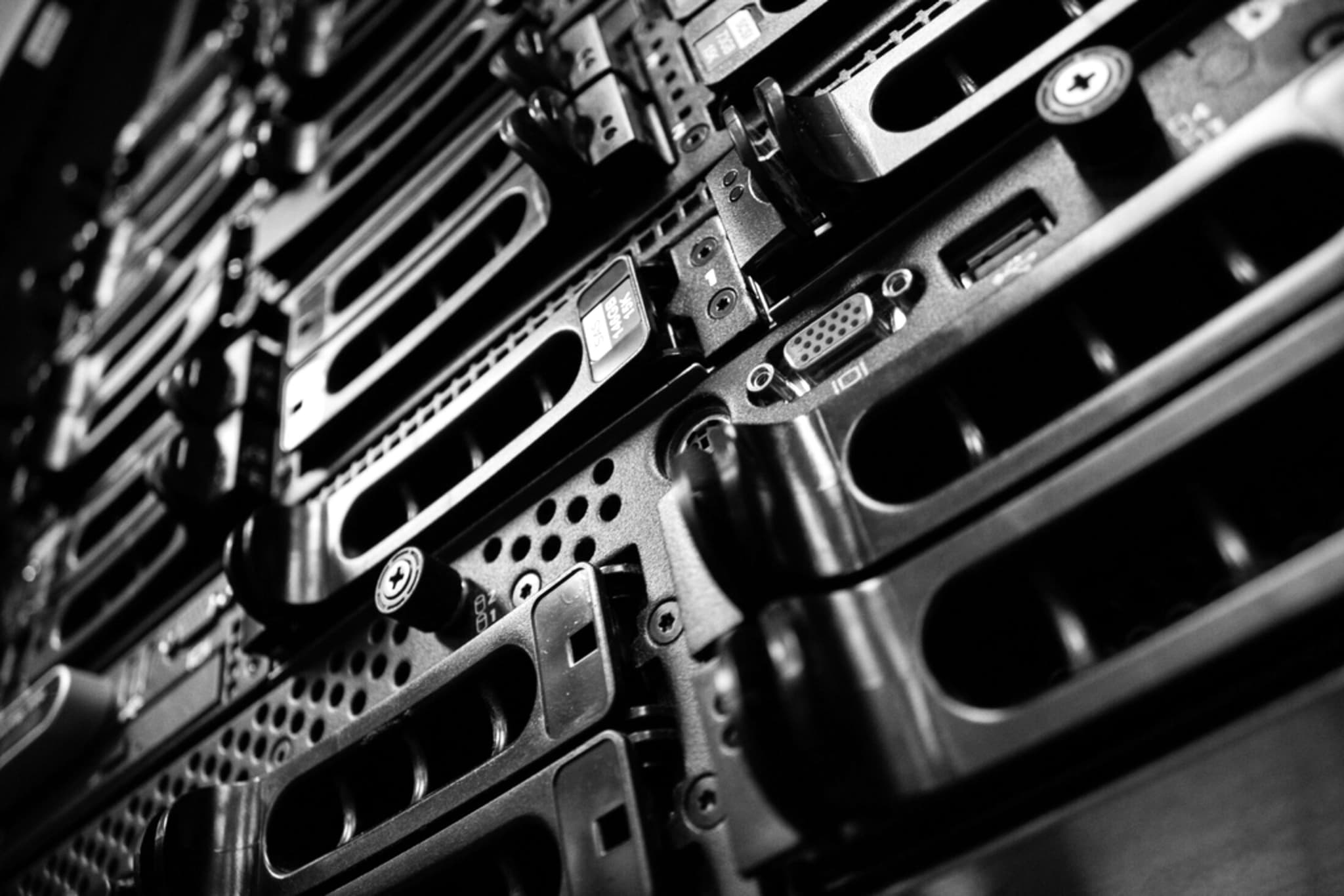 Server rack rail detail
